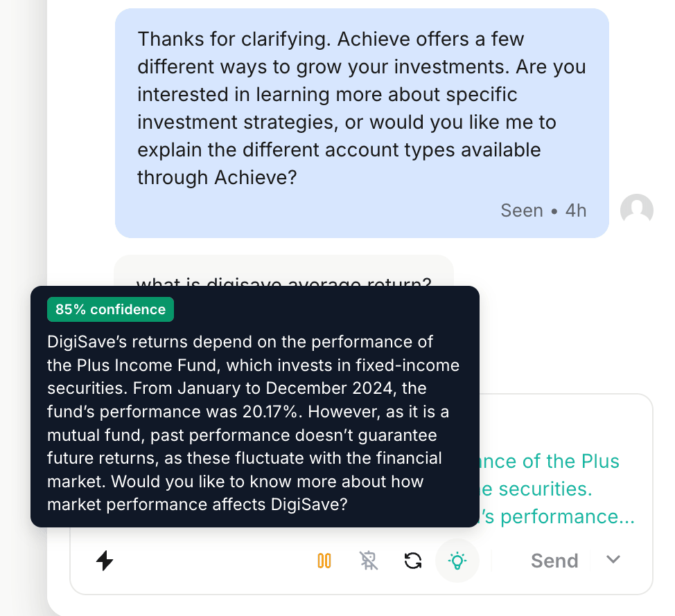 SupportBuddy AI suggestions in Intercom