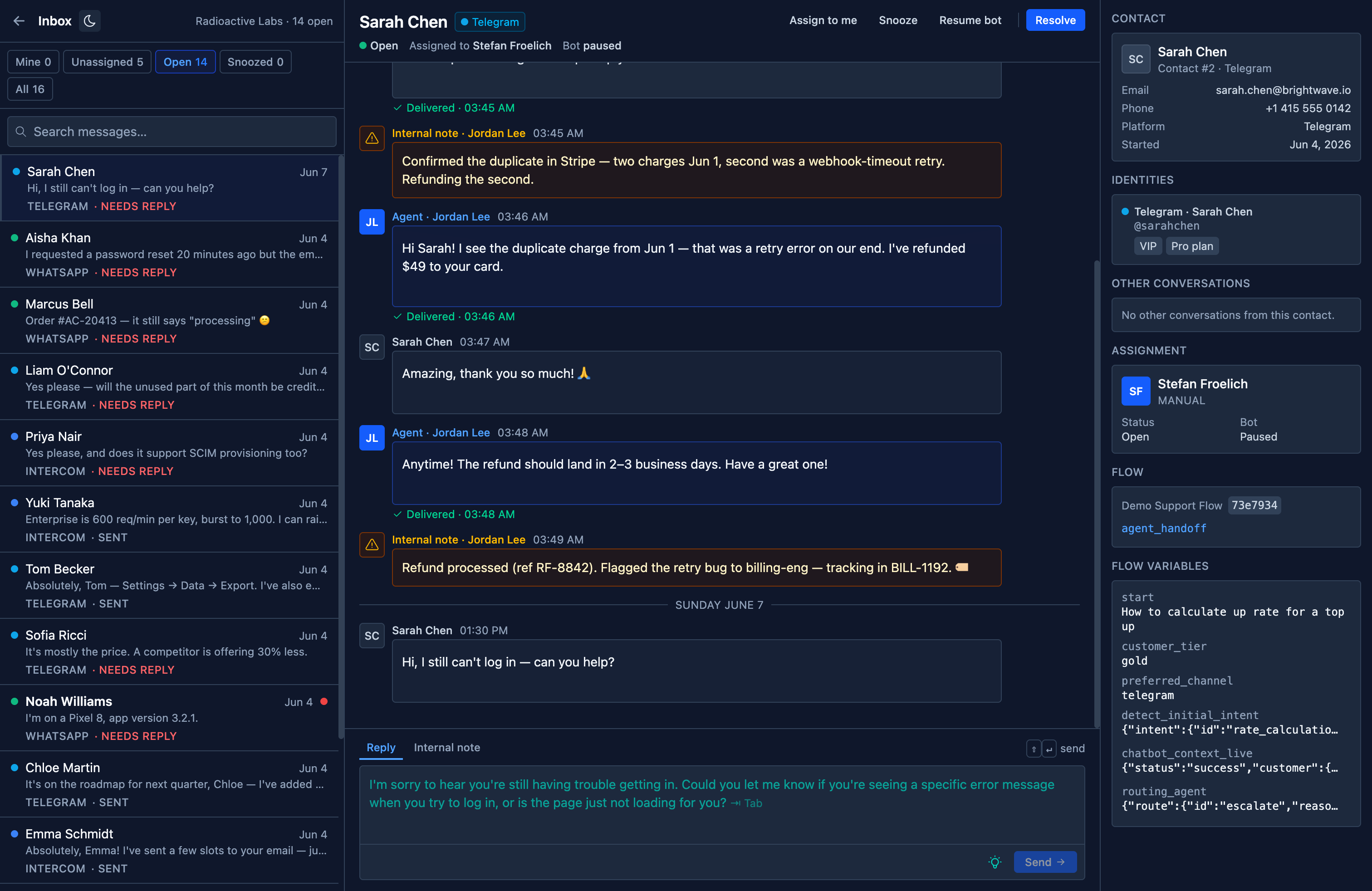The UniversalInbox agent workspace